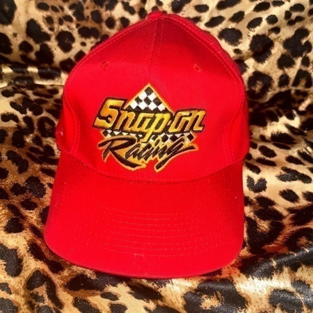 Vintage Snap-on Racing Red Checkered Baseball Cap